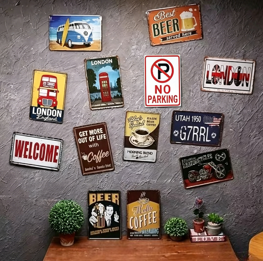 Vintage Sexy Lady Metal Tin Si - مراجعة Home Bar And Restaurant وسعره