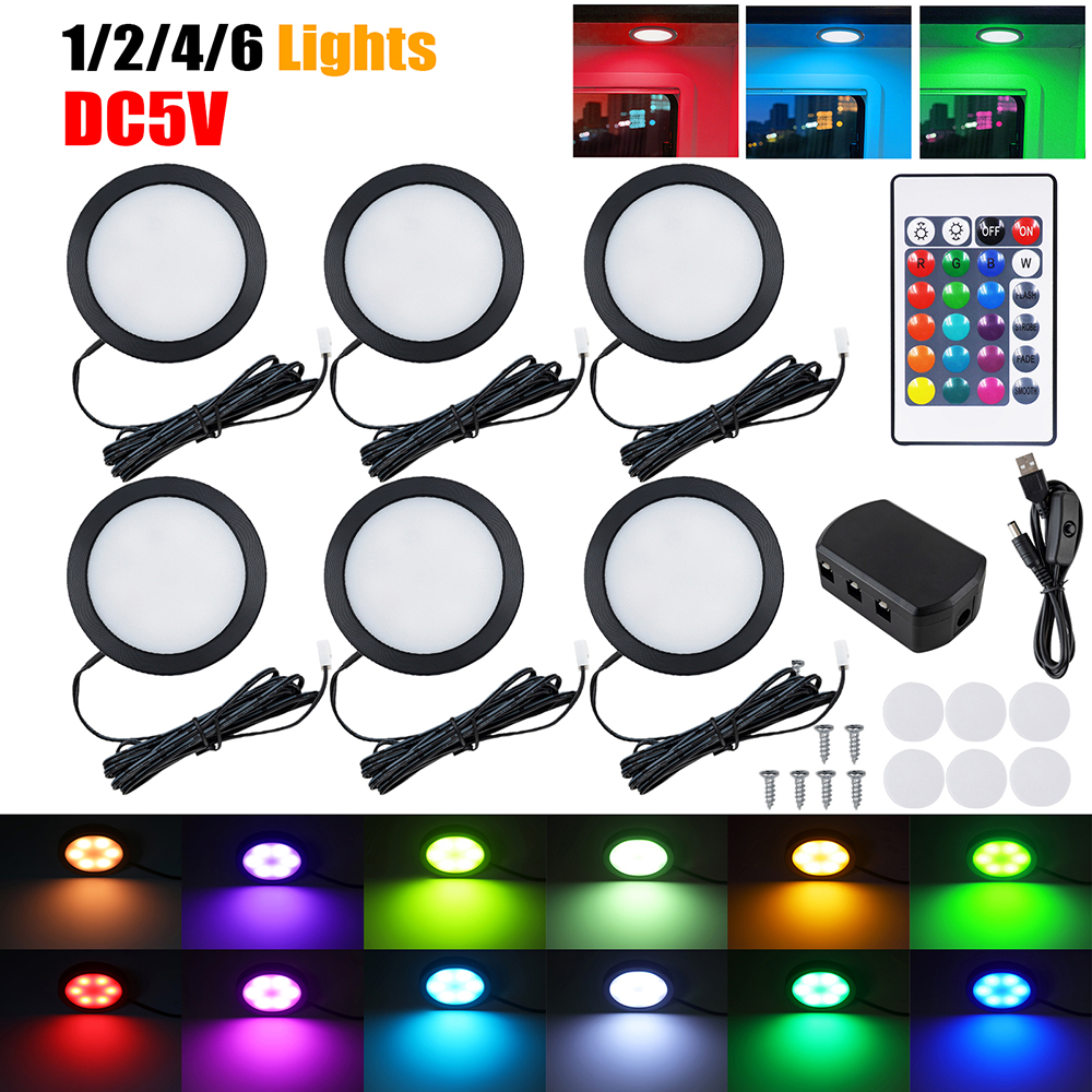 1/2/4/6 Lamp RGB LED Under Cab - مراجعة Home Bar And Cabinet وسعره