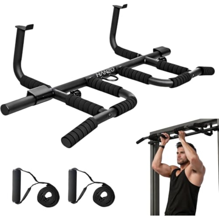 Doorway Pull Up Bar Set with S - مراجعة Home Bar Setup وسعره
