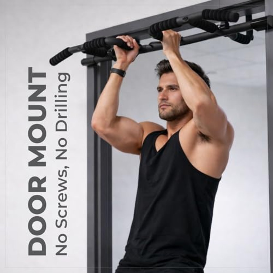 Doorway Pull Up Bar Set with S - مراجعة Home Bar Setup وسعره