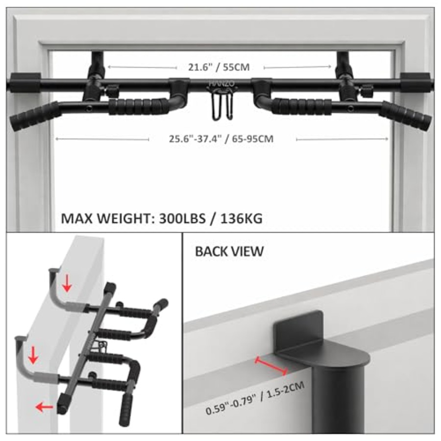 Doorway Pull Up Bar Set with S - مراجعة Home Bar Setup وسعره