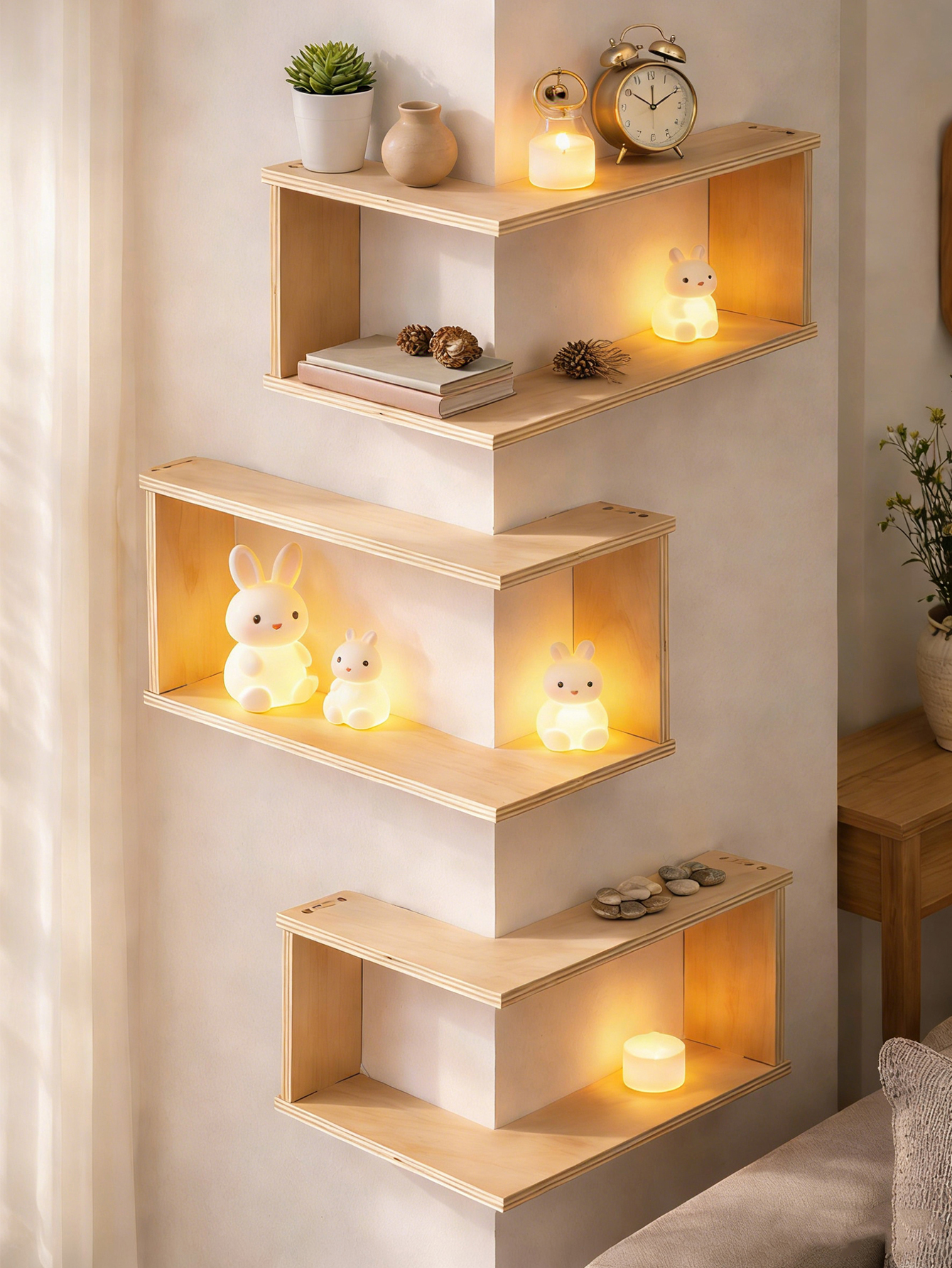 Corner Floating Wooden Shelves - مراجعة Home Bar Shelves وسعره