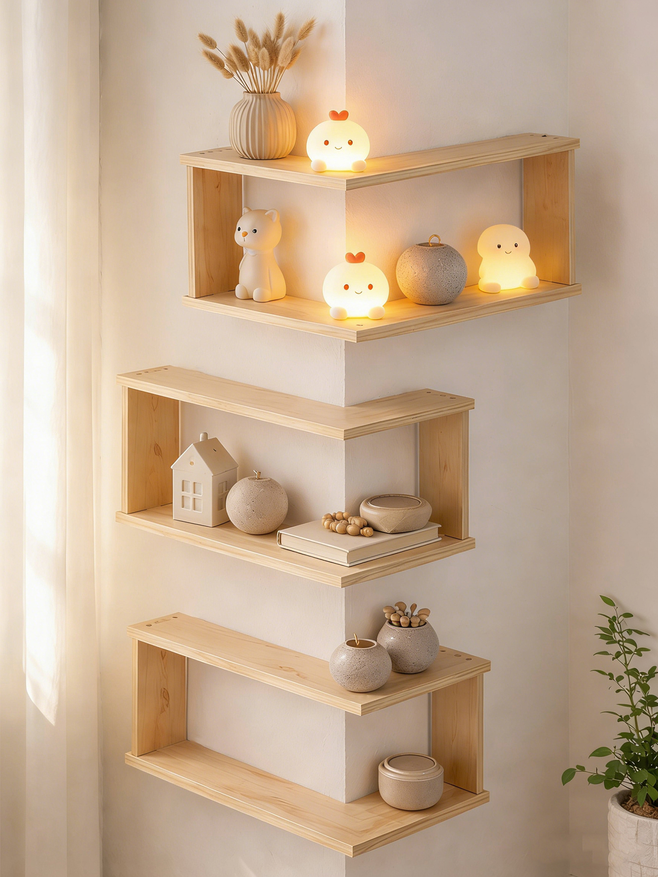 Corner Floating Wooden Shelves - مراجعة Home Bar Shelves وسعره