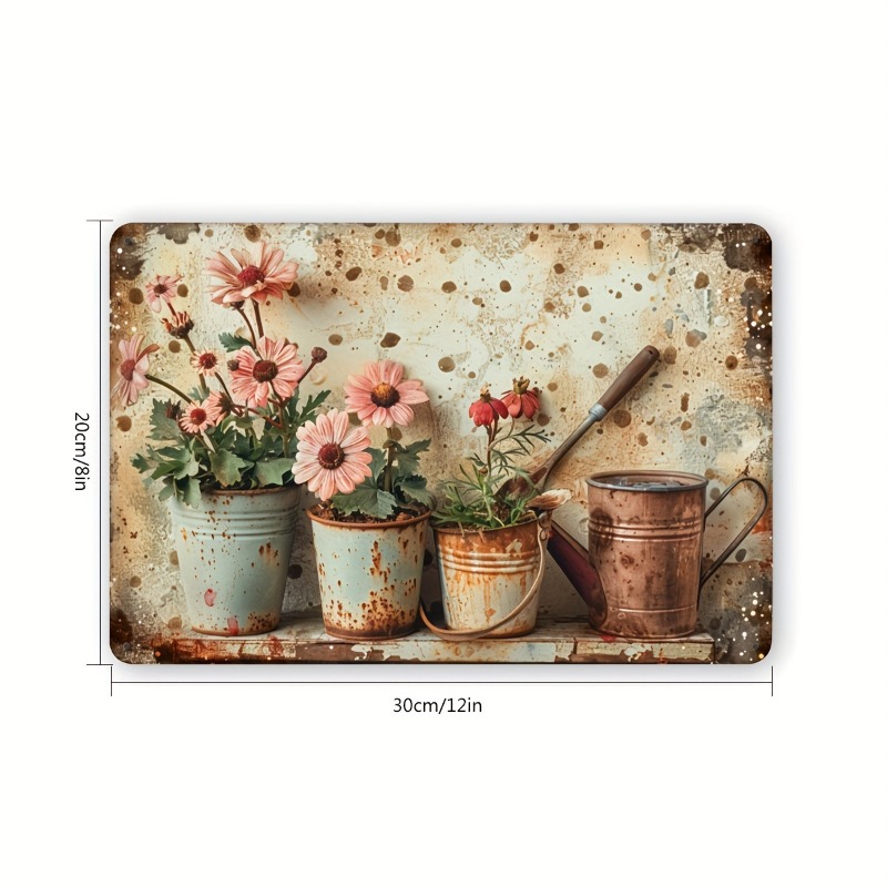 Vintage Floral Metal Tin Sign  - مراجعة Home Bar And Restaurant وسعره