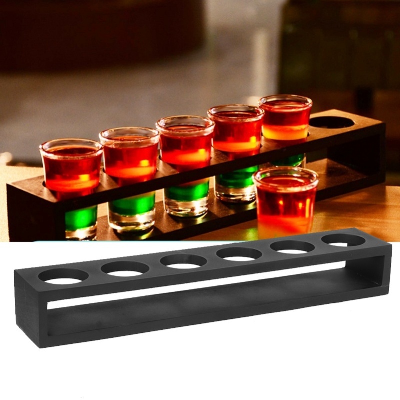 Black Wooden Wine Glass Rack C - مراجعة Home Bar Stand وسعره