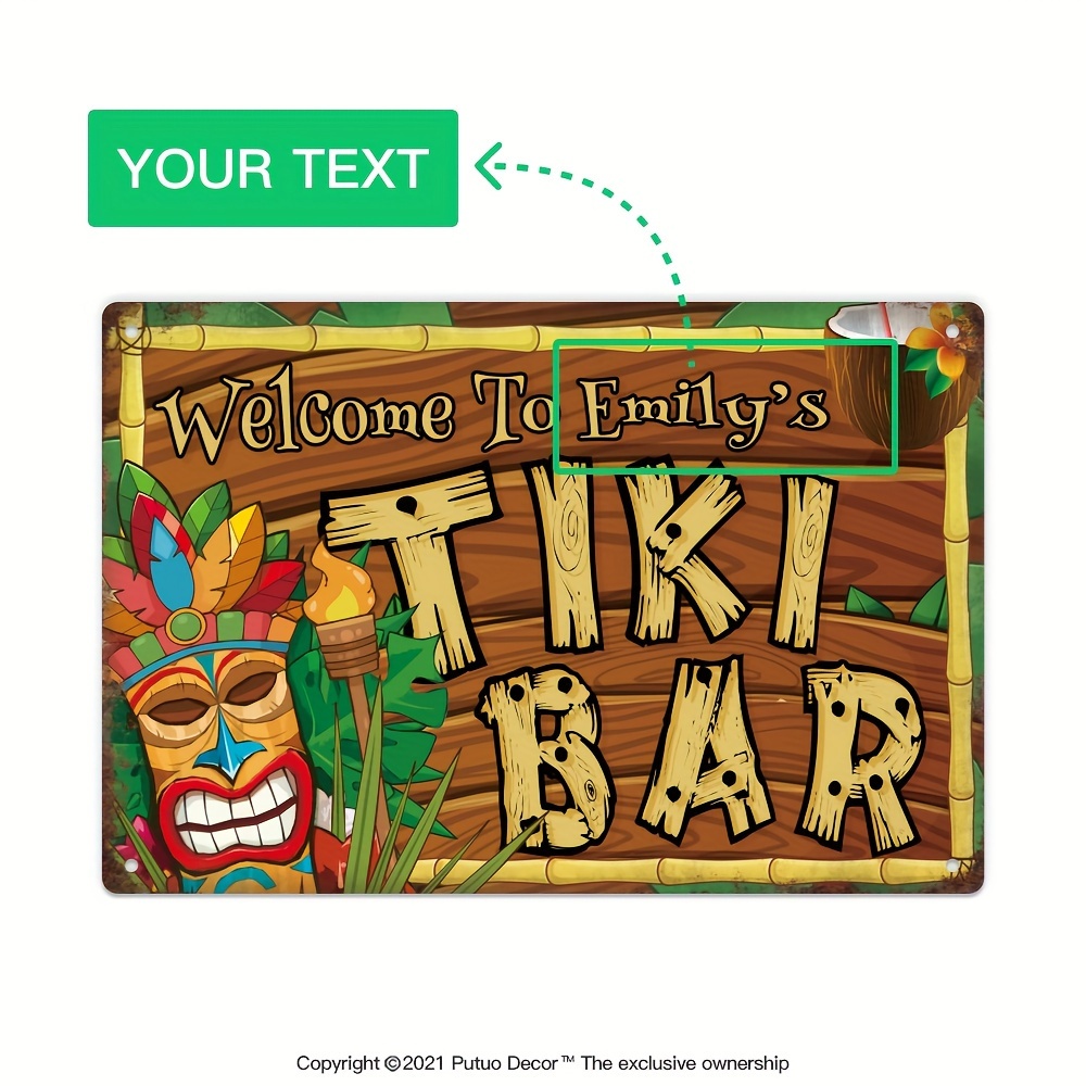 Custom  Decor Tiki Bar Sign, P - مراجعة Home Bar Cafe وسعره