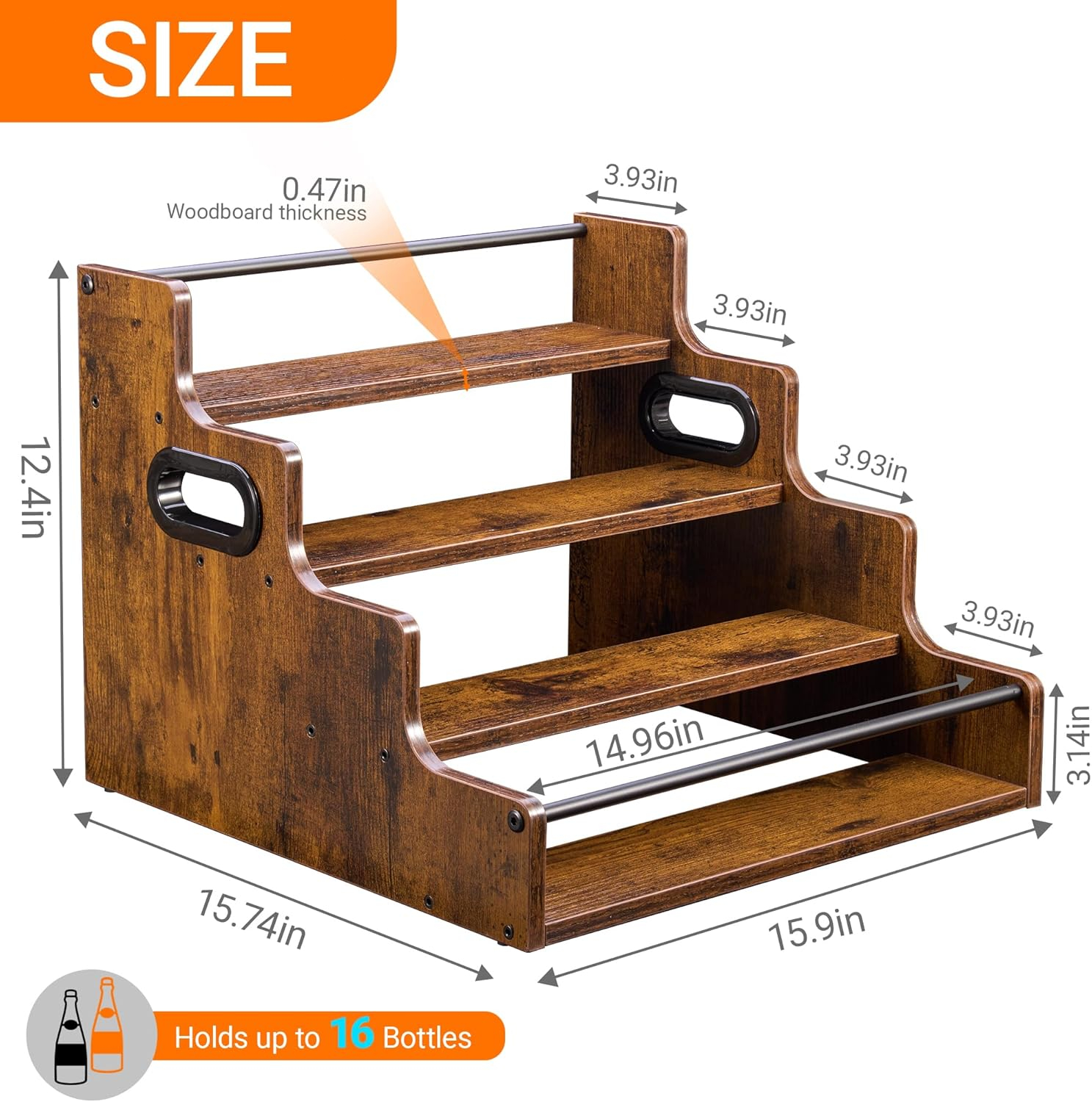 Liquor Bottle Display Shelf, C - مراجعة Home Bar And Cabinet وسعره