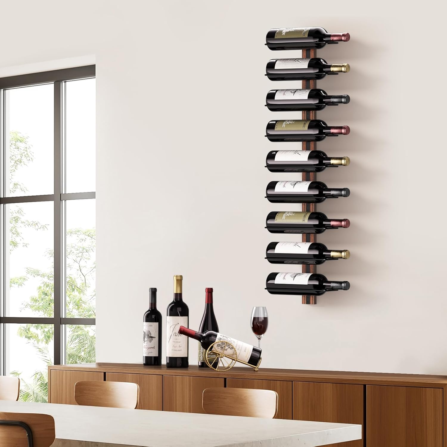 9-Bottle Wall-Mounted Golden W - مراجعة Home Bar Stand وسعره