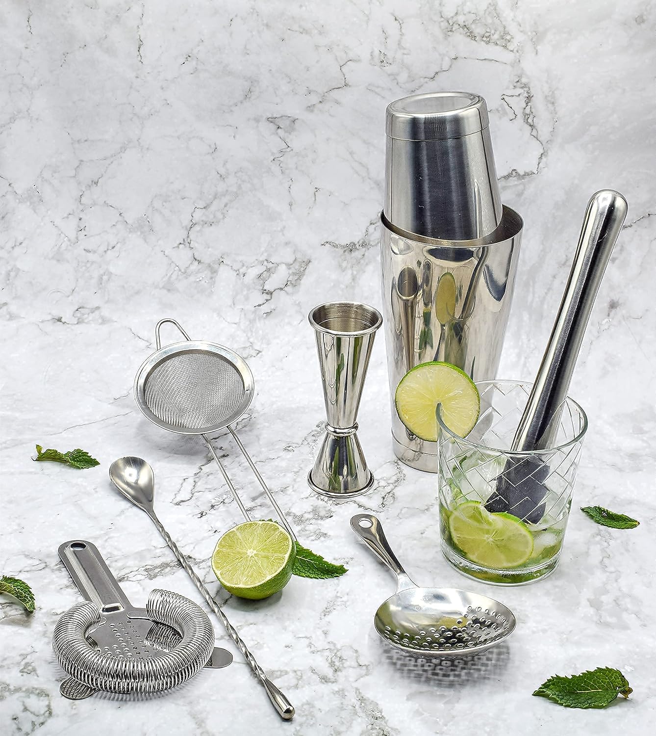 Cocktail Strainer and Shaker S - مراجعة Boston Shaker Set وسعره