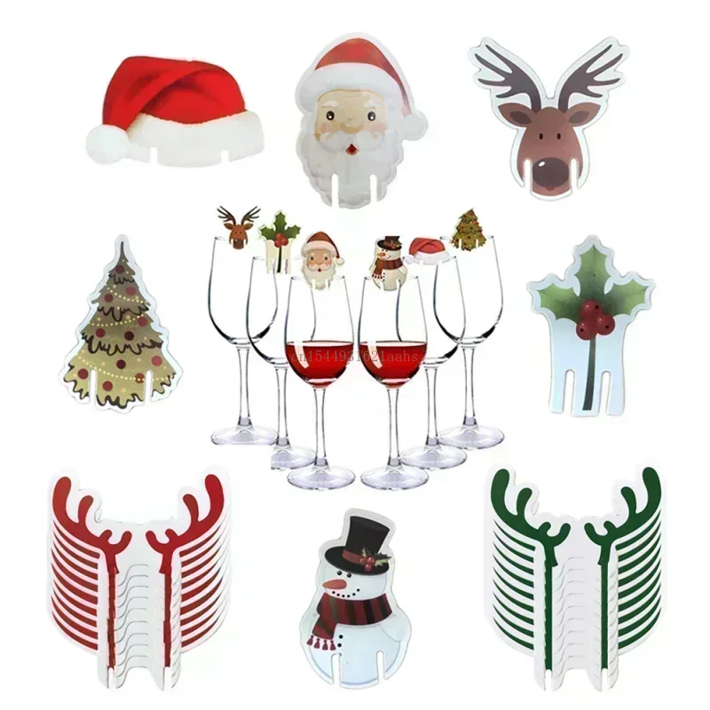 10/20/30PCS Christmas Cup Card - مراجعة Cocktail Recipe Book وسعره