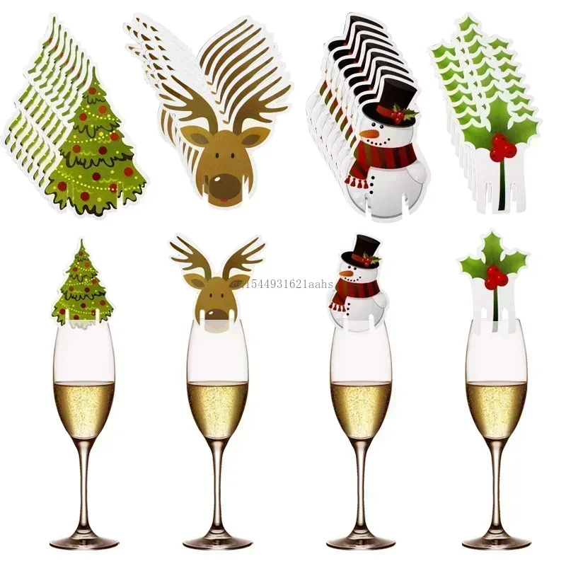 10/20/30PCS Christmas Cup Card - مراجعة Cocktail Recipe Book وسعره