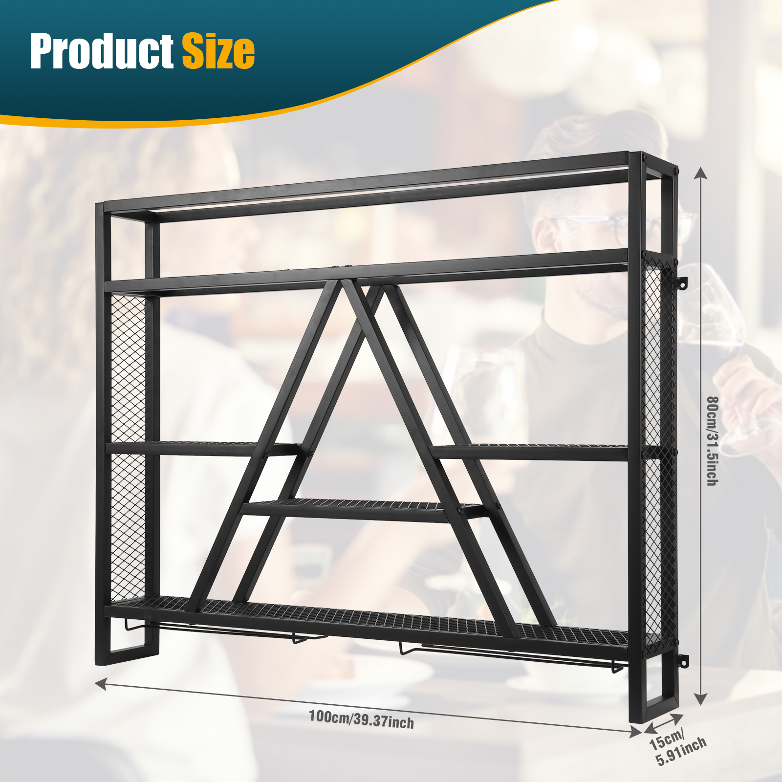 Metal Bottle & Glass Holder Mu - مراجعة Home Bar Shelves وسعره