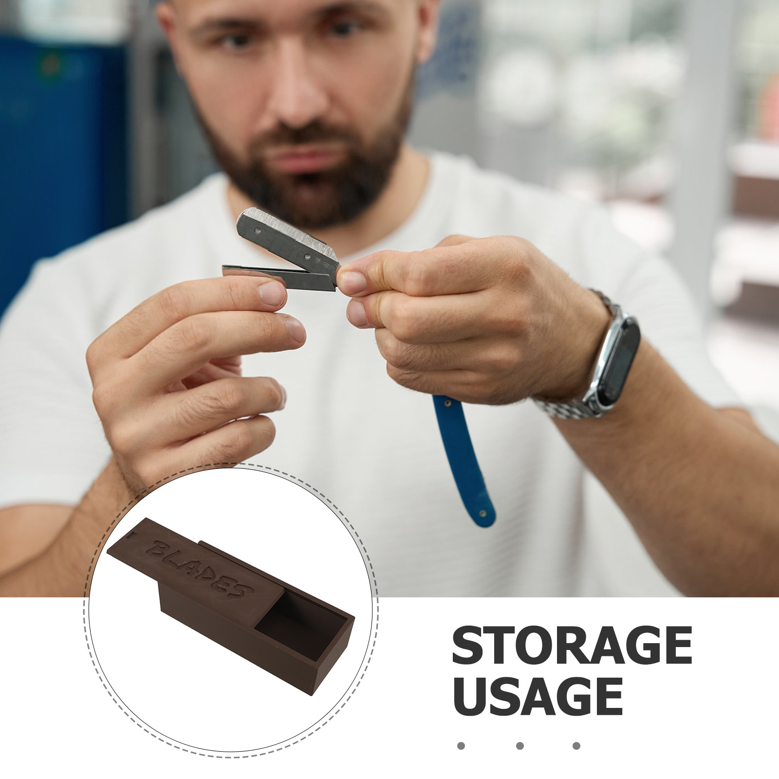 Brown Plastic Blade Storage Ca - مراجعة Home Barber وسعره