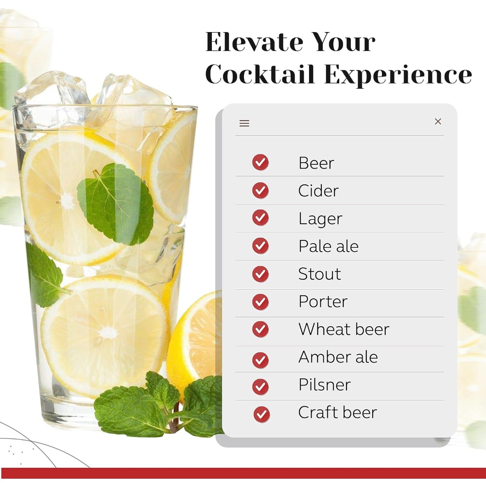 16 oz Pint Glasses 6 Pcs Set D - مراجعة Highball Glass Set وسعره