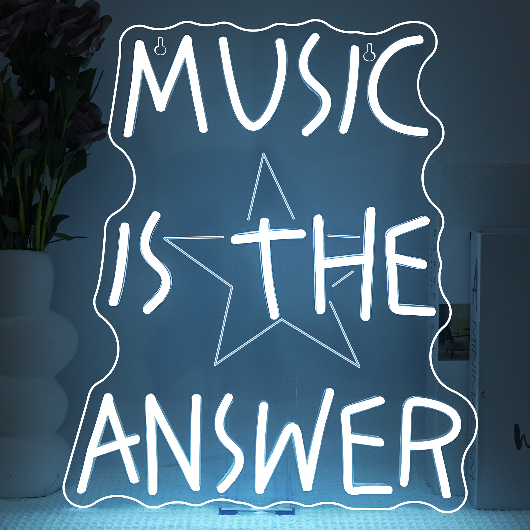 Music Is The Answer Neon Sign  - مراجعة Home Bar Word وسعره