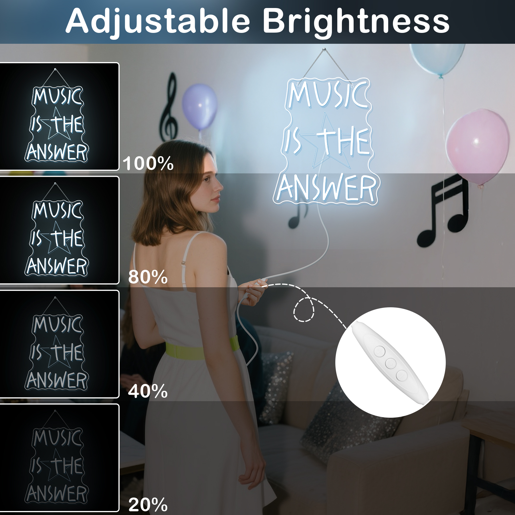 Music Is The Answer Neon Sign  - مراجعة Home Bar Word وسعره