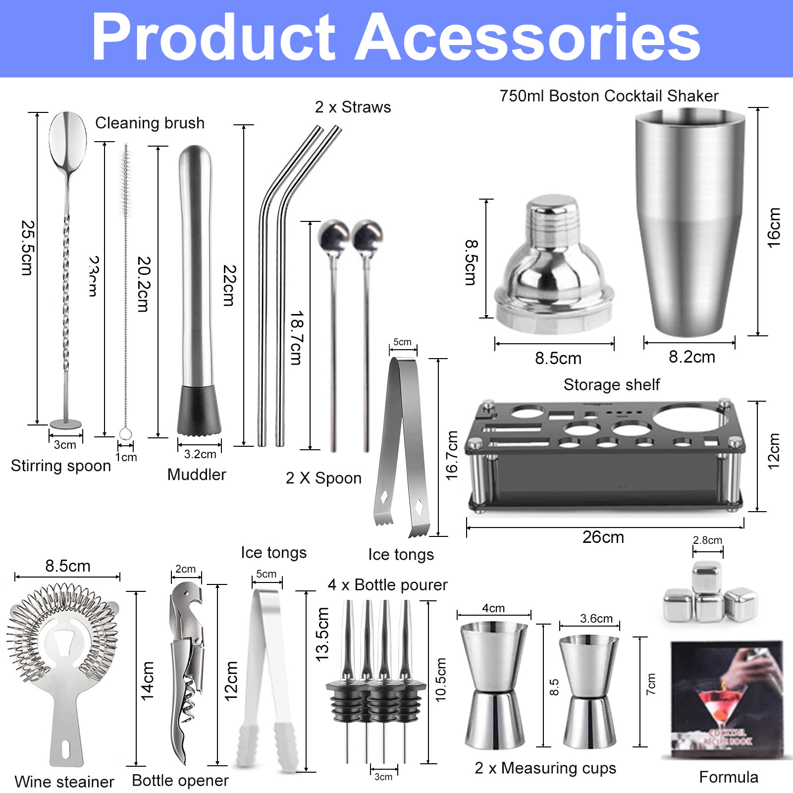 Cocktail Making Set Shaker Sta - مراجعة Cocktail Recipe Book وسعره
