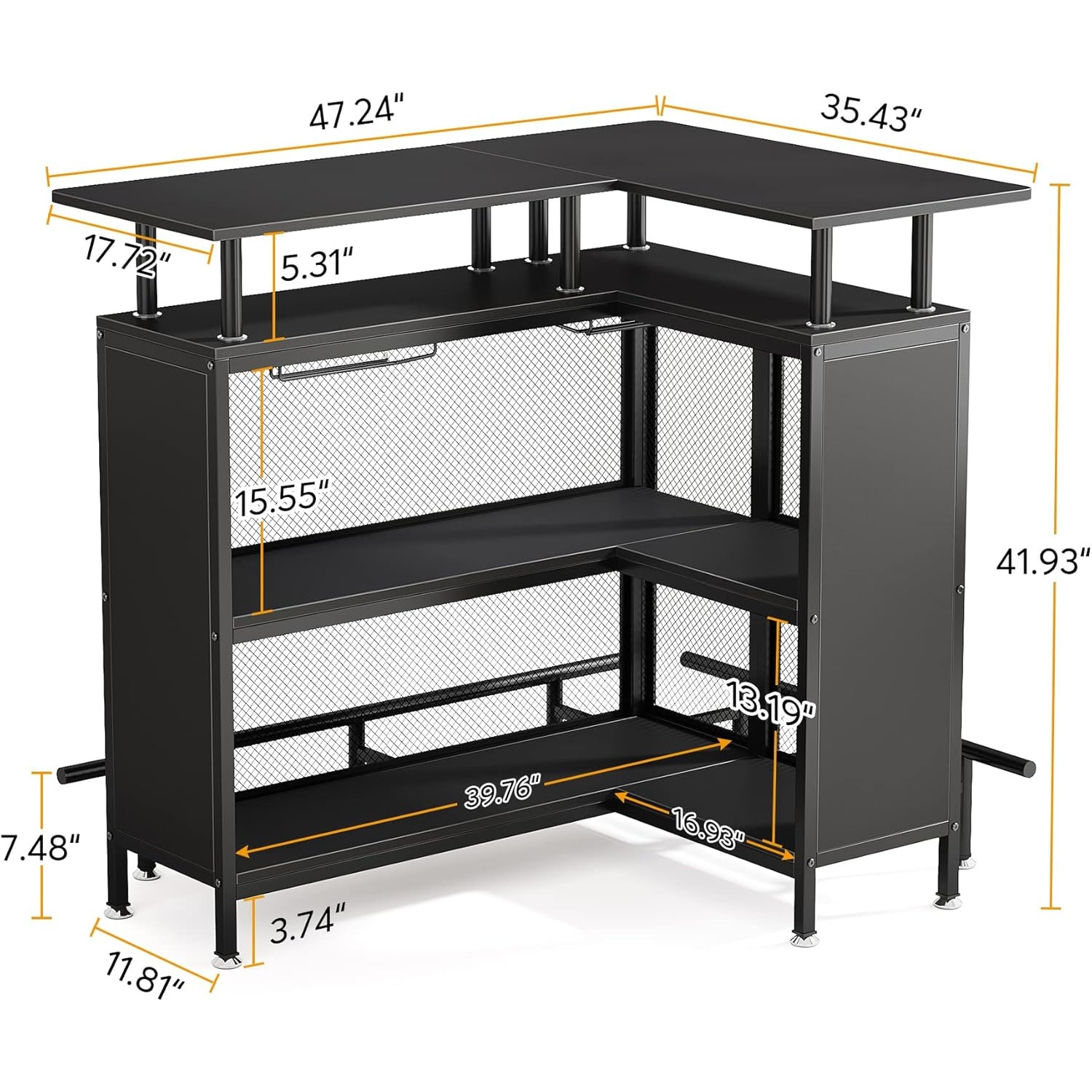 Home Bar Unit, L-Shaped Bar Ta - مراجعة Home Bar Shelves وسعره