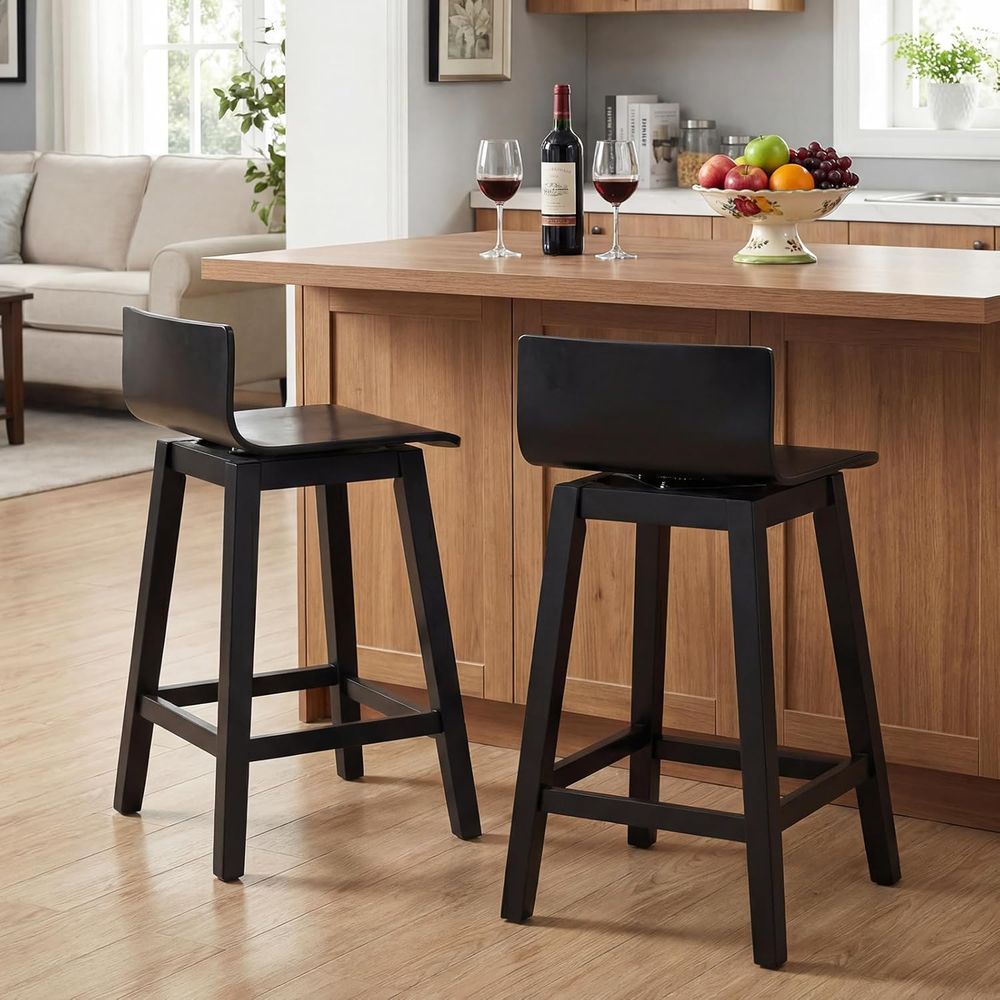 Swivel Solid Wood Bar Stools S - مراجعة Home Bar And Counter وسعره