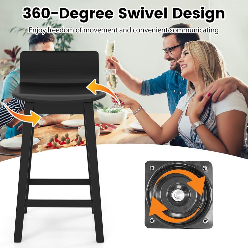Swivel Solid Wood Bar Stools S - مراجعة Home Bar And Counter وسعره
