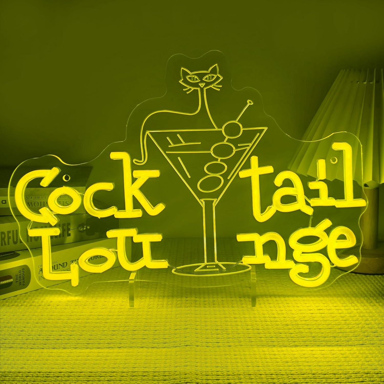 Cocktail Lounge Neon Sign Dimm - مراجعة Home Bar Signs وسعره