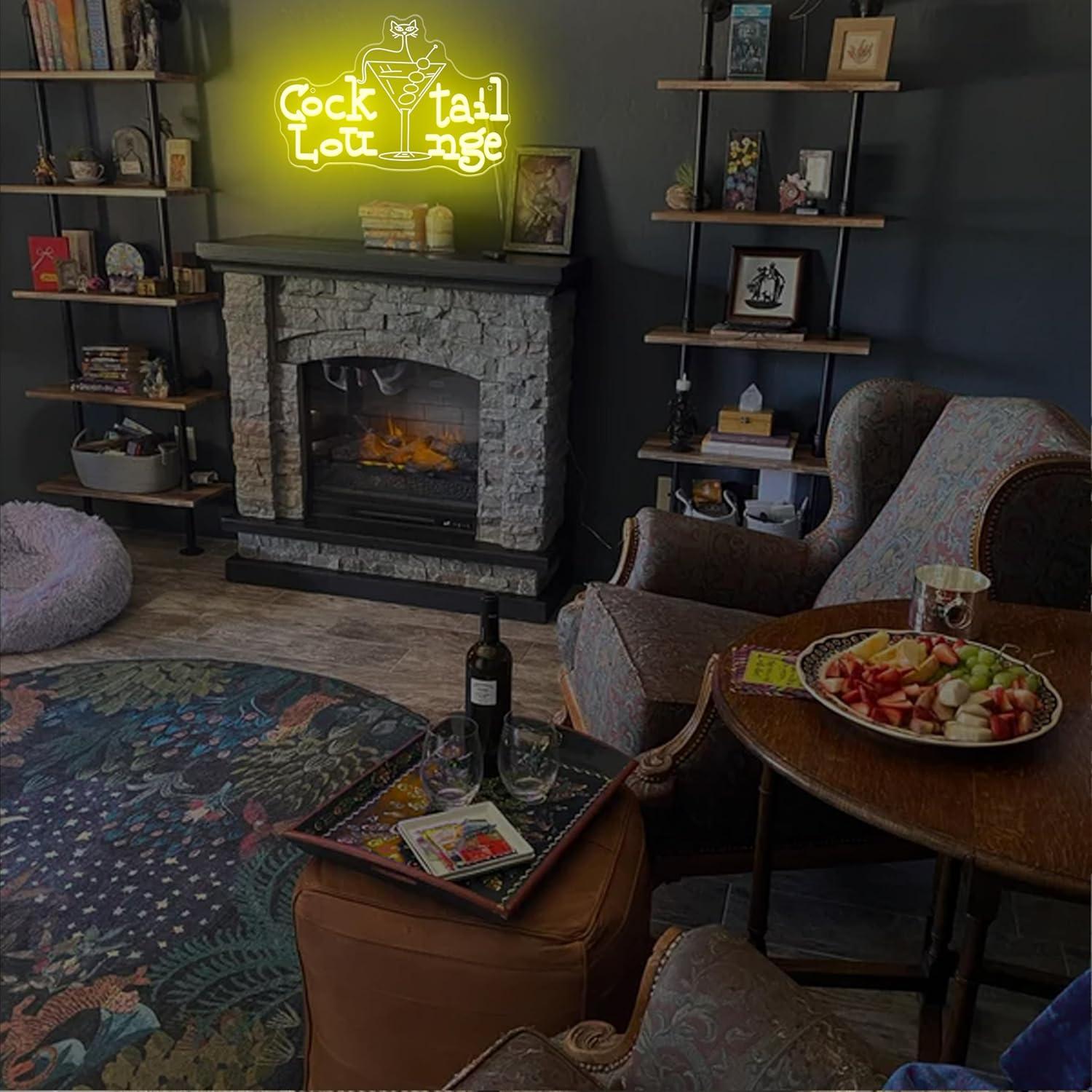 Cocktail Lounge Neon Sign Dimm - مراجعة Home Bar Signs وسعره