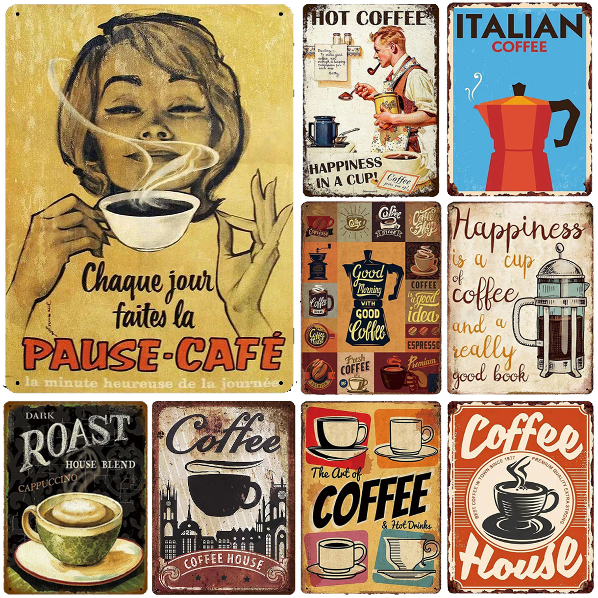 Metal Tin Signs Italian Coffee - مراجعة Home Bar Cafe وسعره